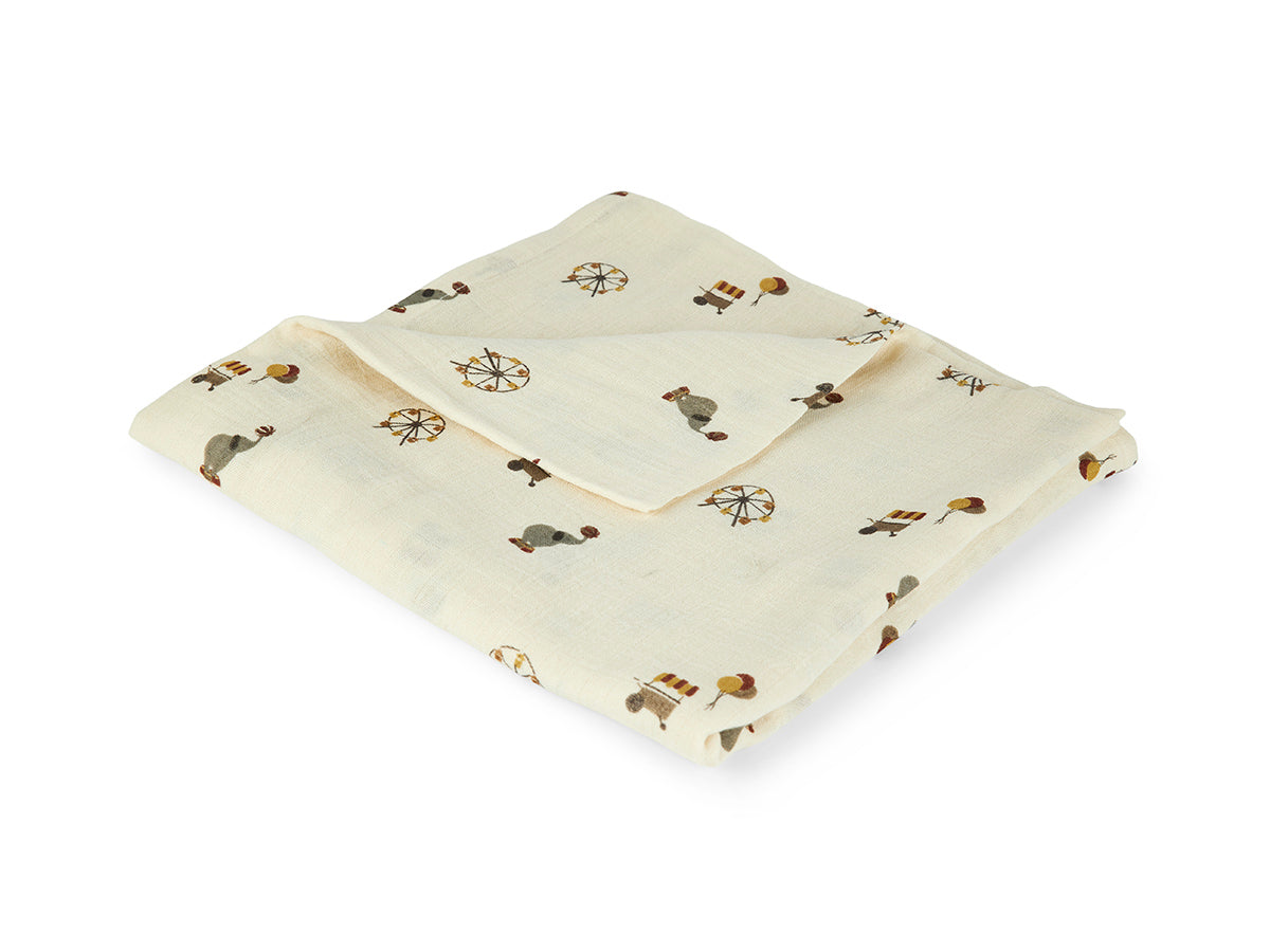 Barri muslin swaddle | Creme - Circus | Nuuroo